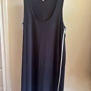 Lilla P Black Midi Dress with White Trim